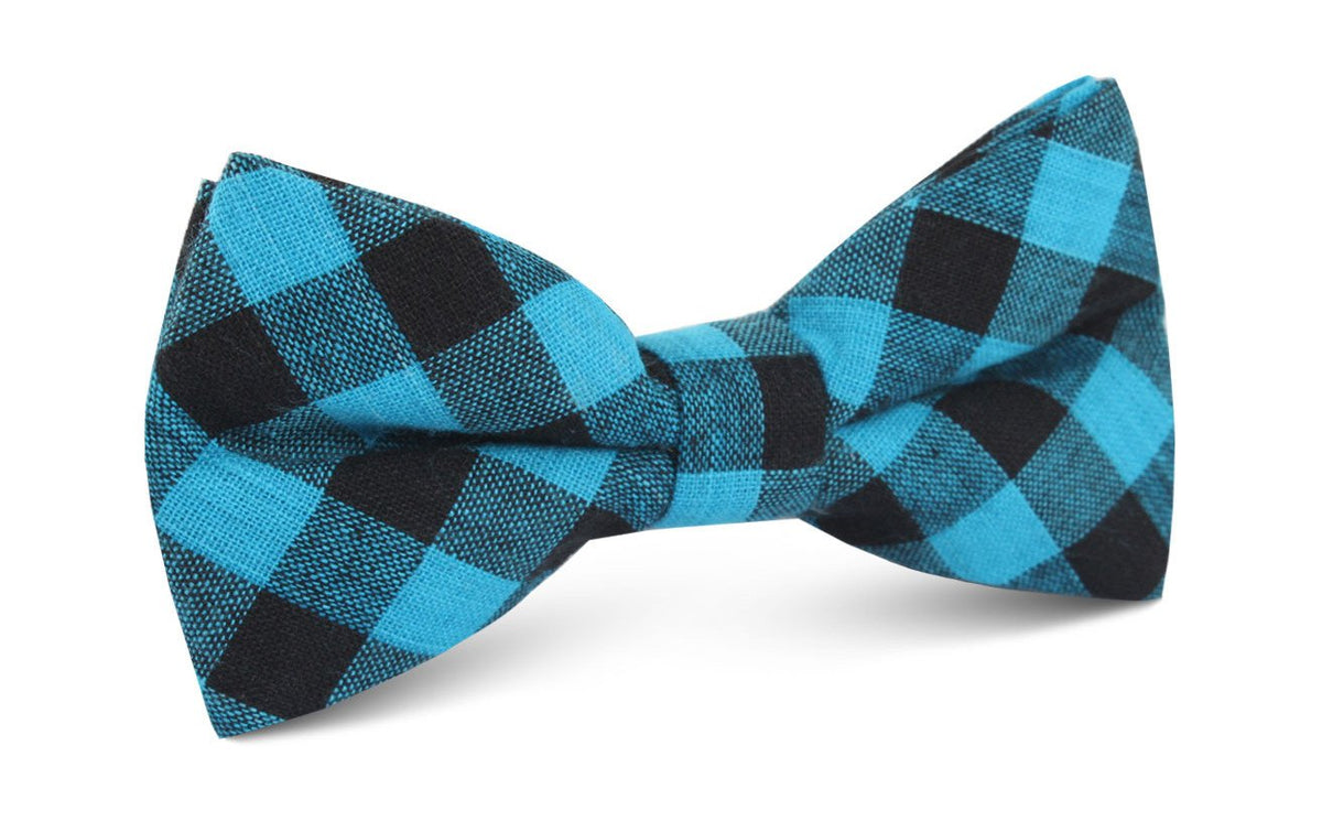 Approachable Scott - Blue and Black Flannel Bow Tie pre-tied