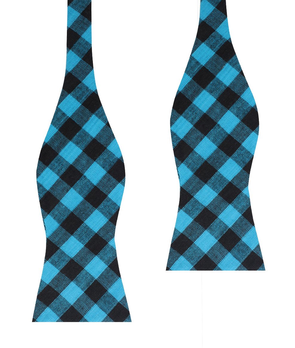 Approachable Scott - Blue and Black Cotton Self-Tied Bow Tie