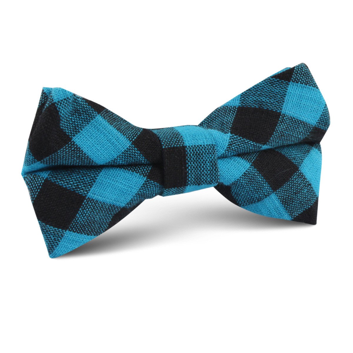 Approachable Scott - Blue and Black Cotton Kids Bow Tie
