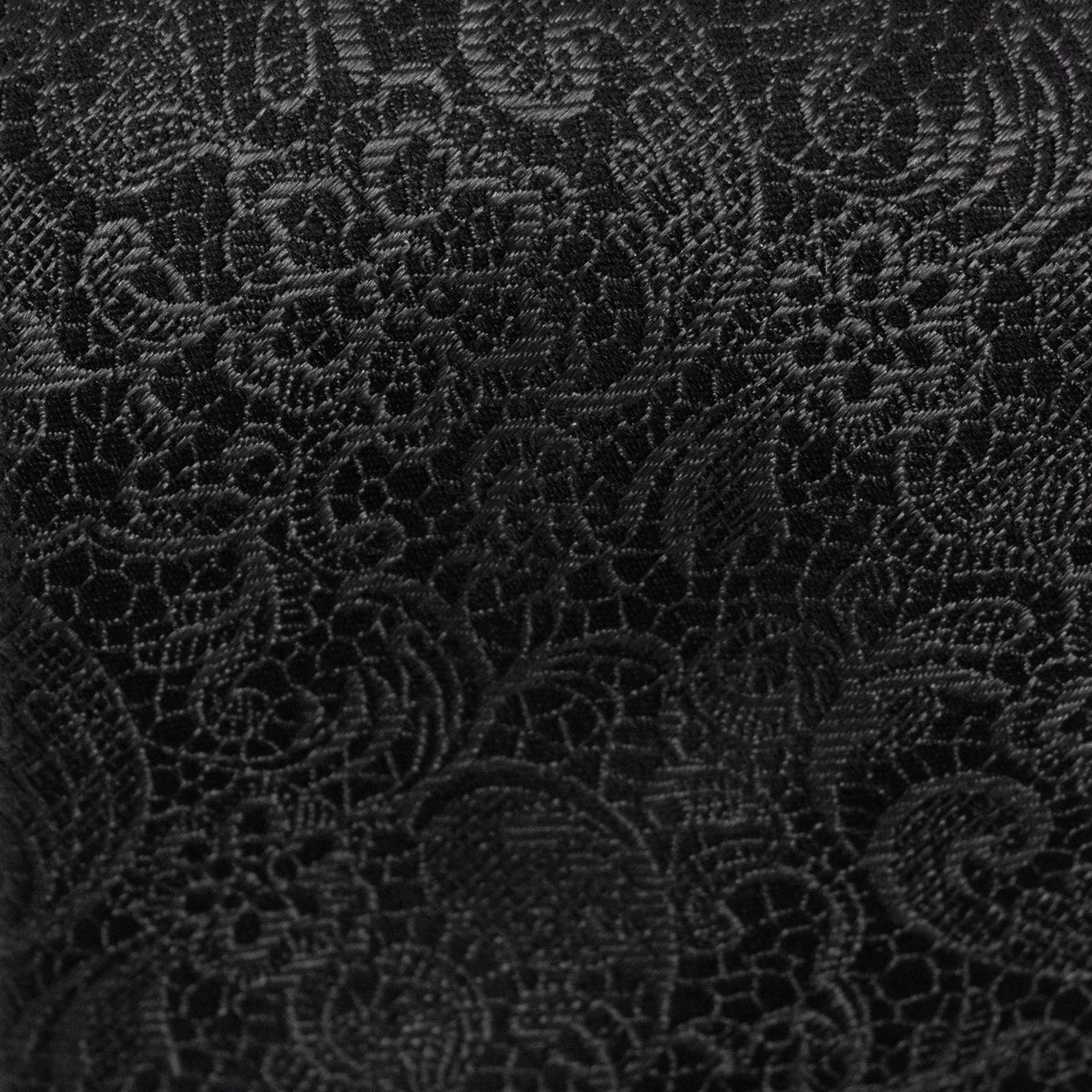 Black Tie Affair Fabric - Woven Silk Black and Paisley