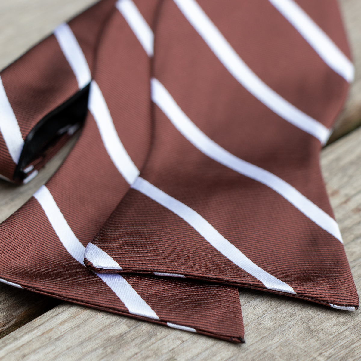 Chocolate Covered Pretzel Untied Bow Tied, Brown with White Stripes