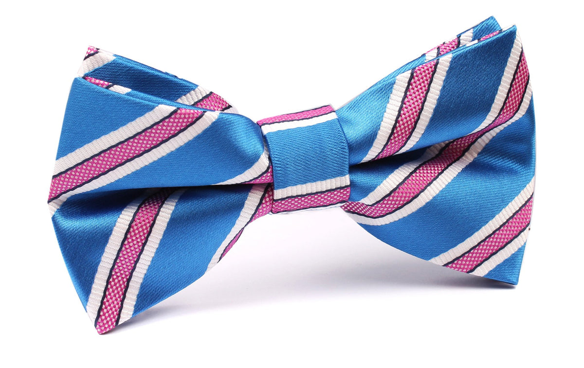 Cotton Candy - Blue and Pink Stripes Pre-Tied Bow Tie