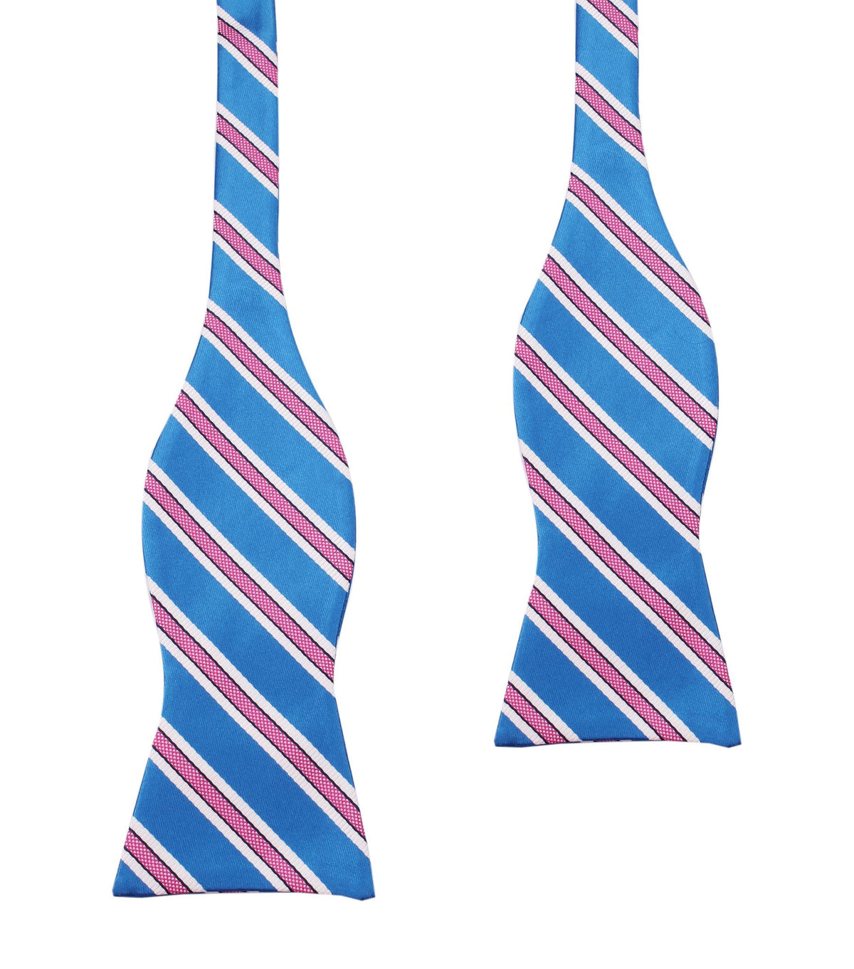 Cotton Candy - Blue and Pink Stripes Self-Tie Bow Tie Untied