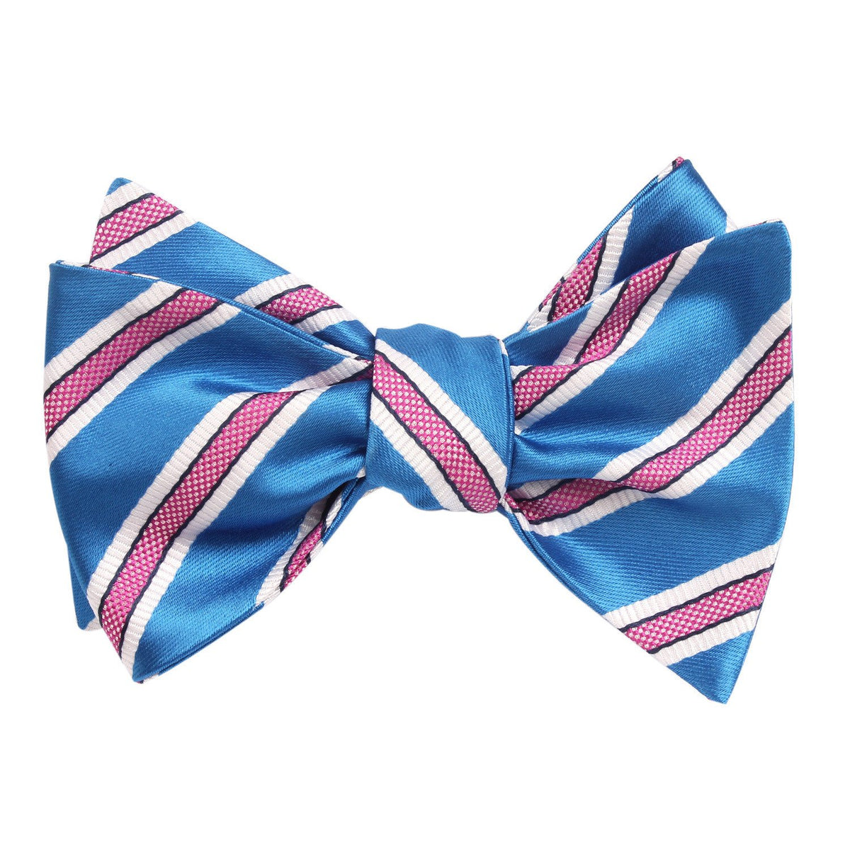 Cotton Candy - Blue and Pink Stripes Self-Tie Bow Tie