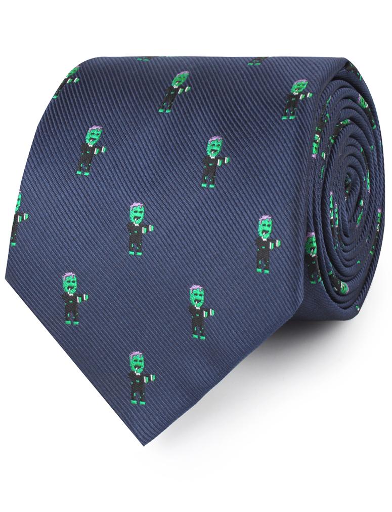 Frankenstein necktie rolled view