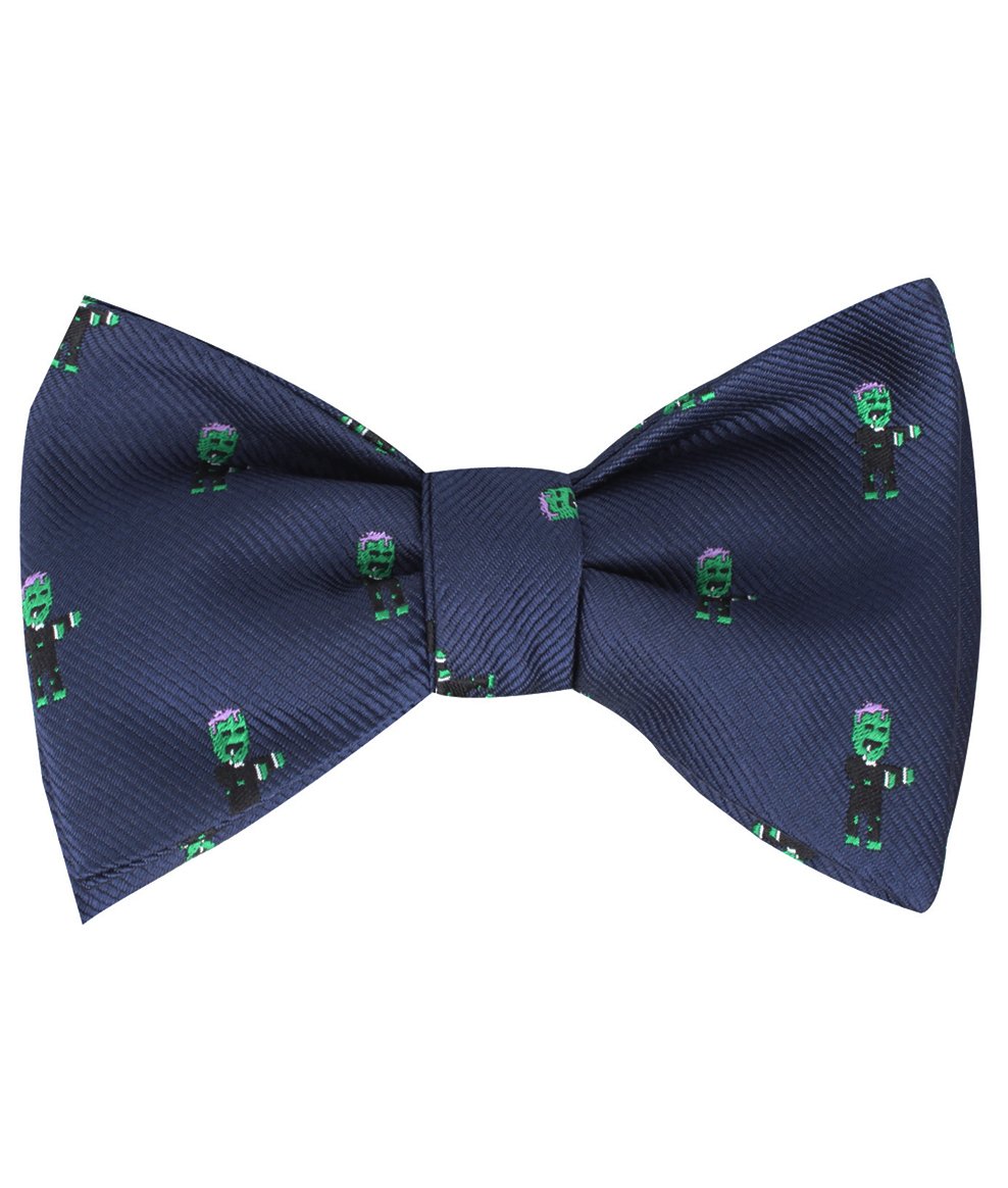 Frankenstein self-tie bow tie tied view