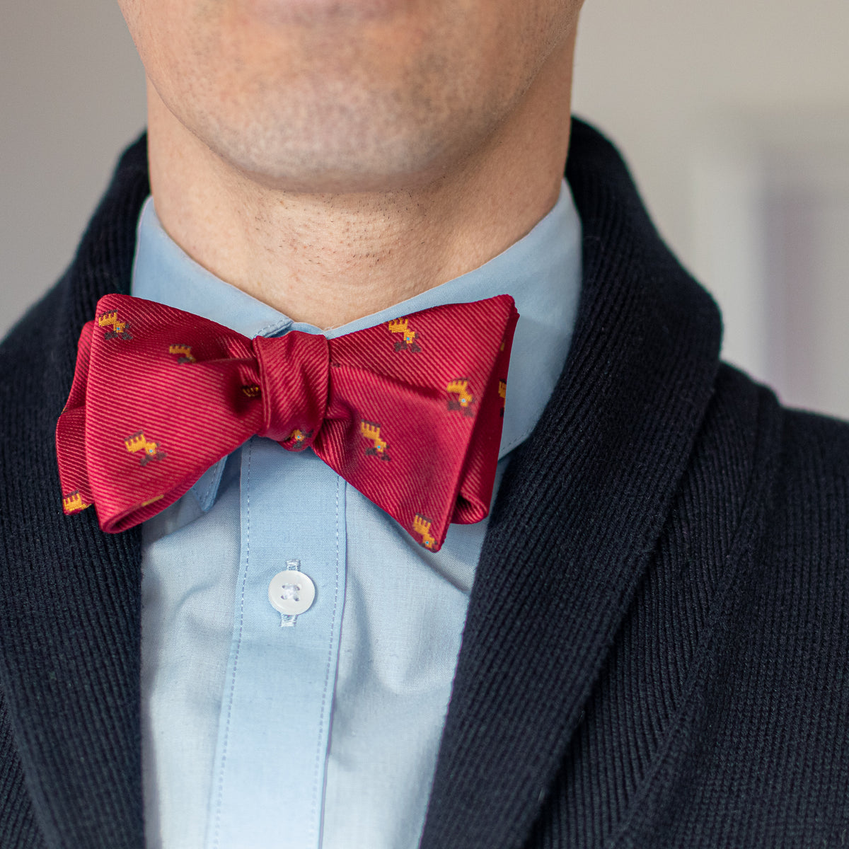 Red reindeer Christmas bow tie