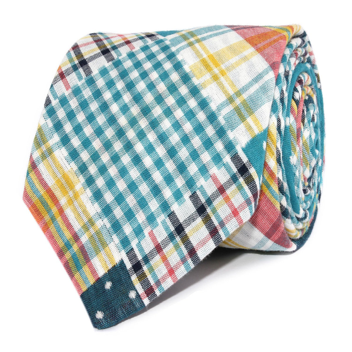 Plaid/Gingham/Polka Dot Neck Tie Rolled View