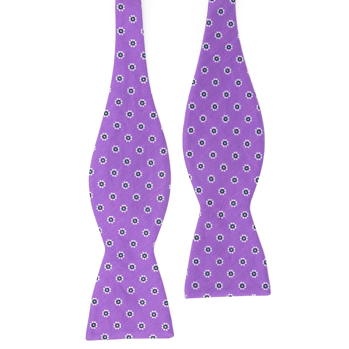 Purple Silk and Linen Floral Bow Tie - United View