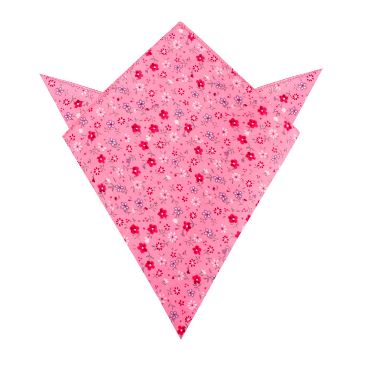 Pink Floral Pocket Square, Folded View