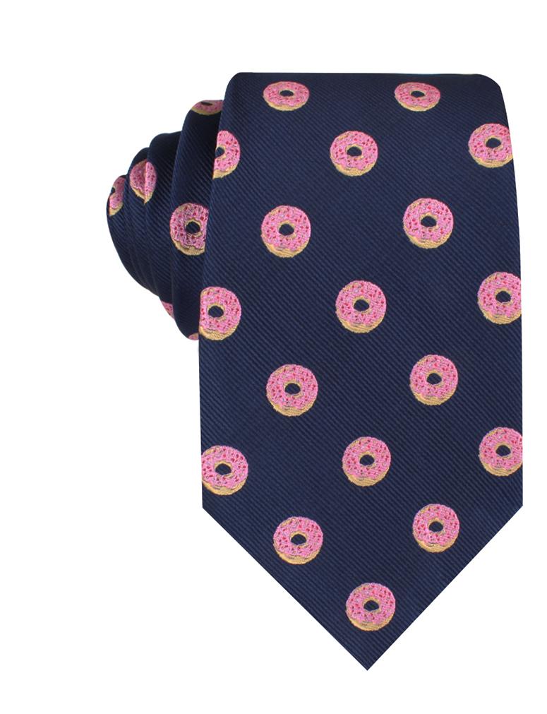 homer simpson pink frosted donut neck tie