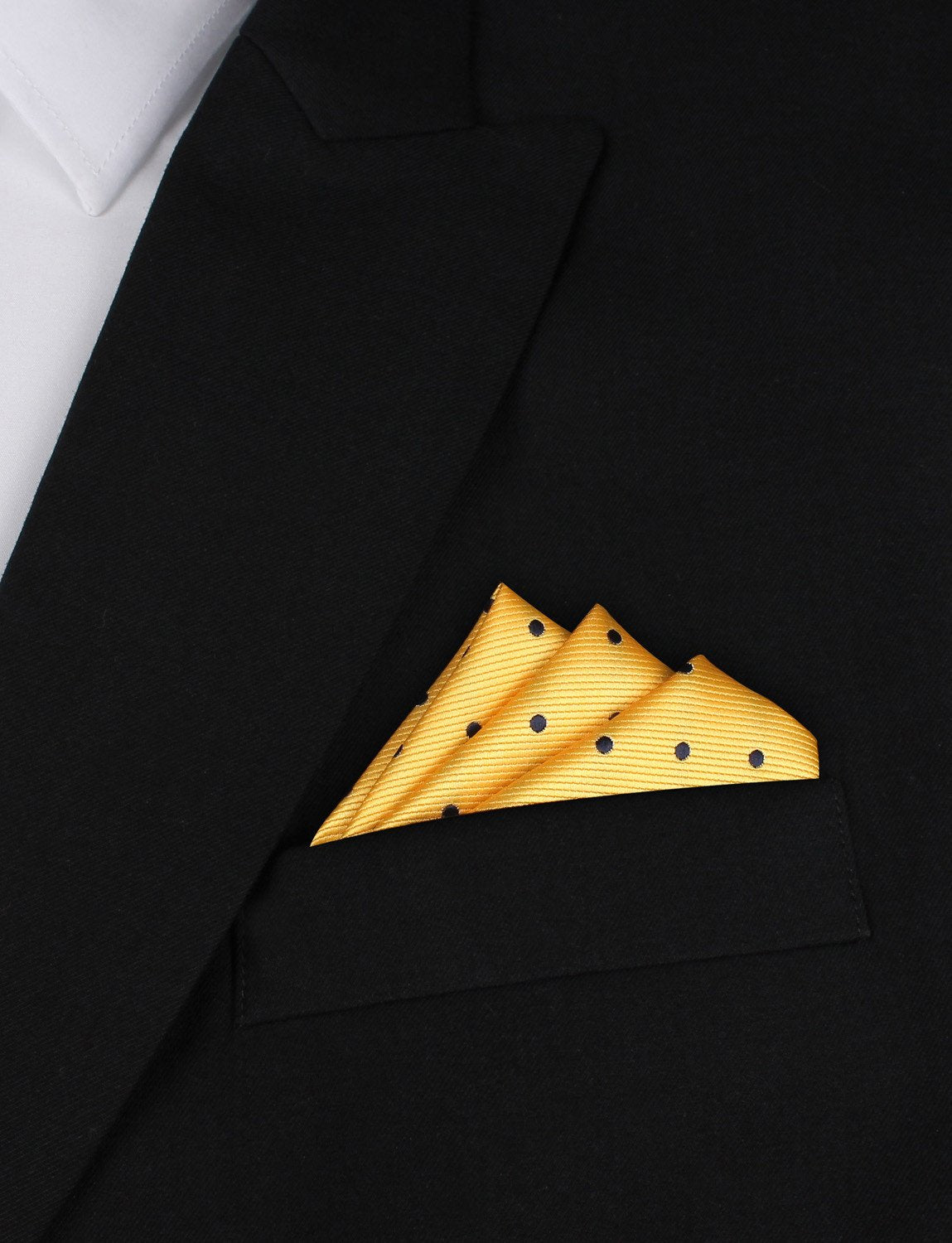 Wildcats Yellow Navy Polkadots Pocket Square Outfit Idea