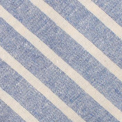 Blue Skies - Blue &amp; White Linen Neck Tie Fabric