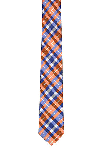Joyfully Orange Plaid - Skinny Tie - Adult Size