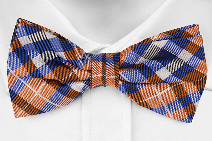 Joyfully Orange Plaid - Adult Size - Pre-Tied