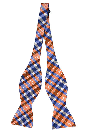 Joyfully Orange Plaid - Adult Size - Self-Tie