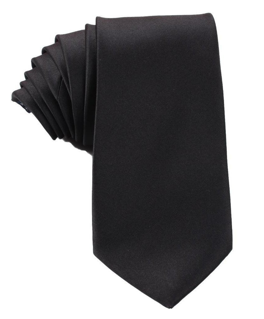H-Bomb Solid Black Neck Tie - Top View
