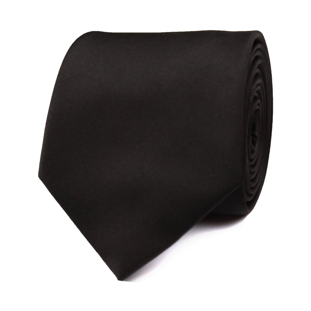 H-Bomb Solid Black Neck Tie Rolled View