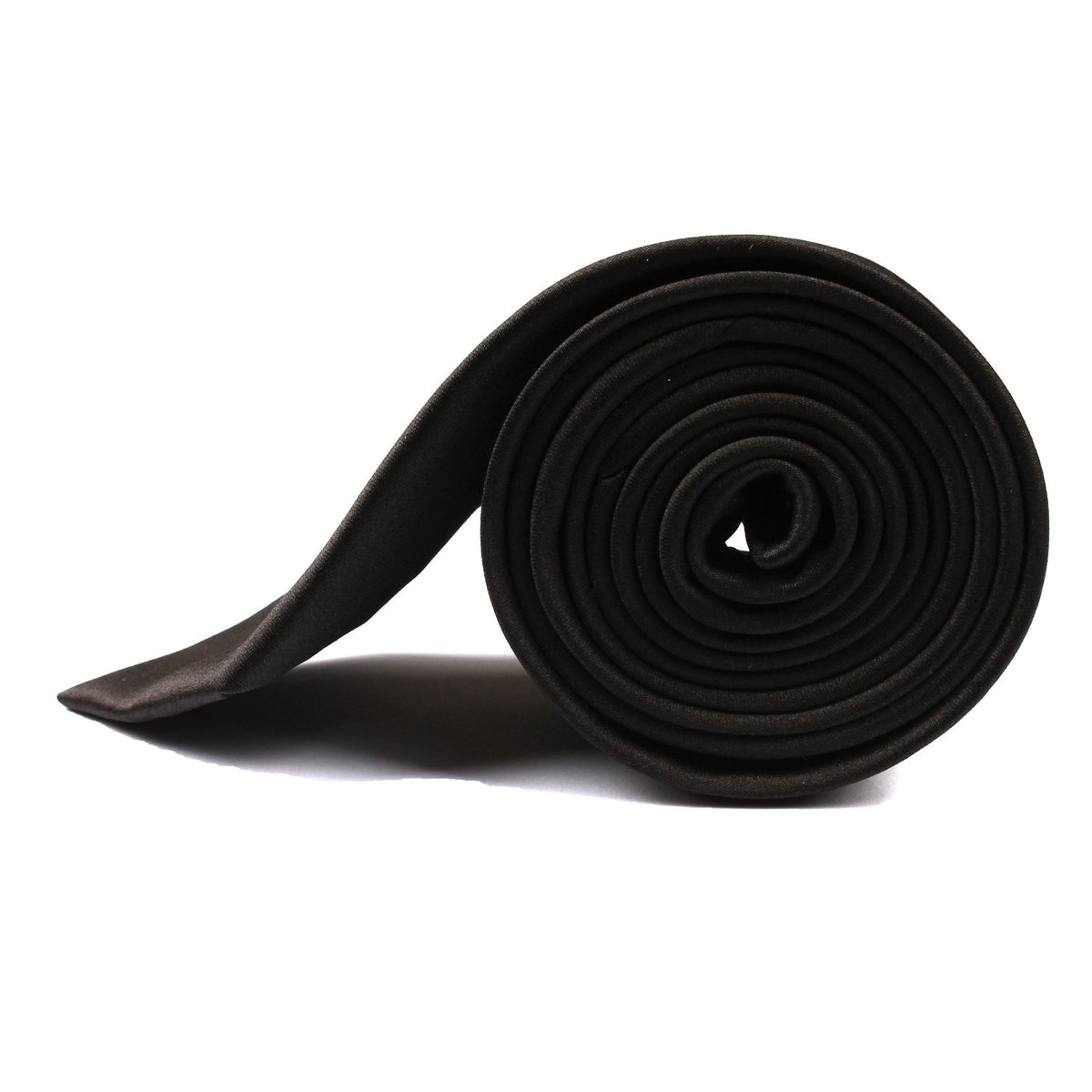 H-Bomb Solid Black Neck Tie Side View