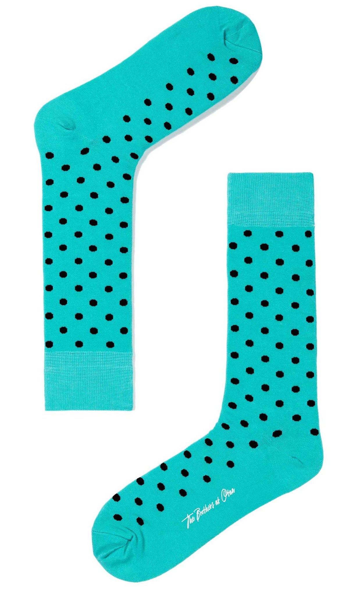 A Little Bit of Fun Socks - Turquoise with polka dots dress socks