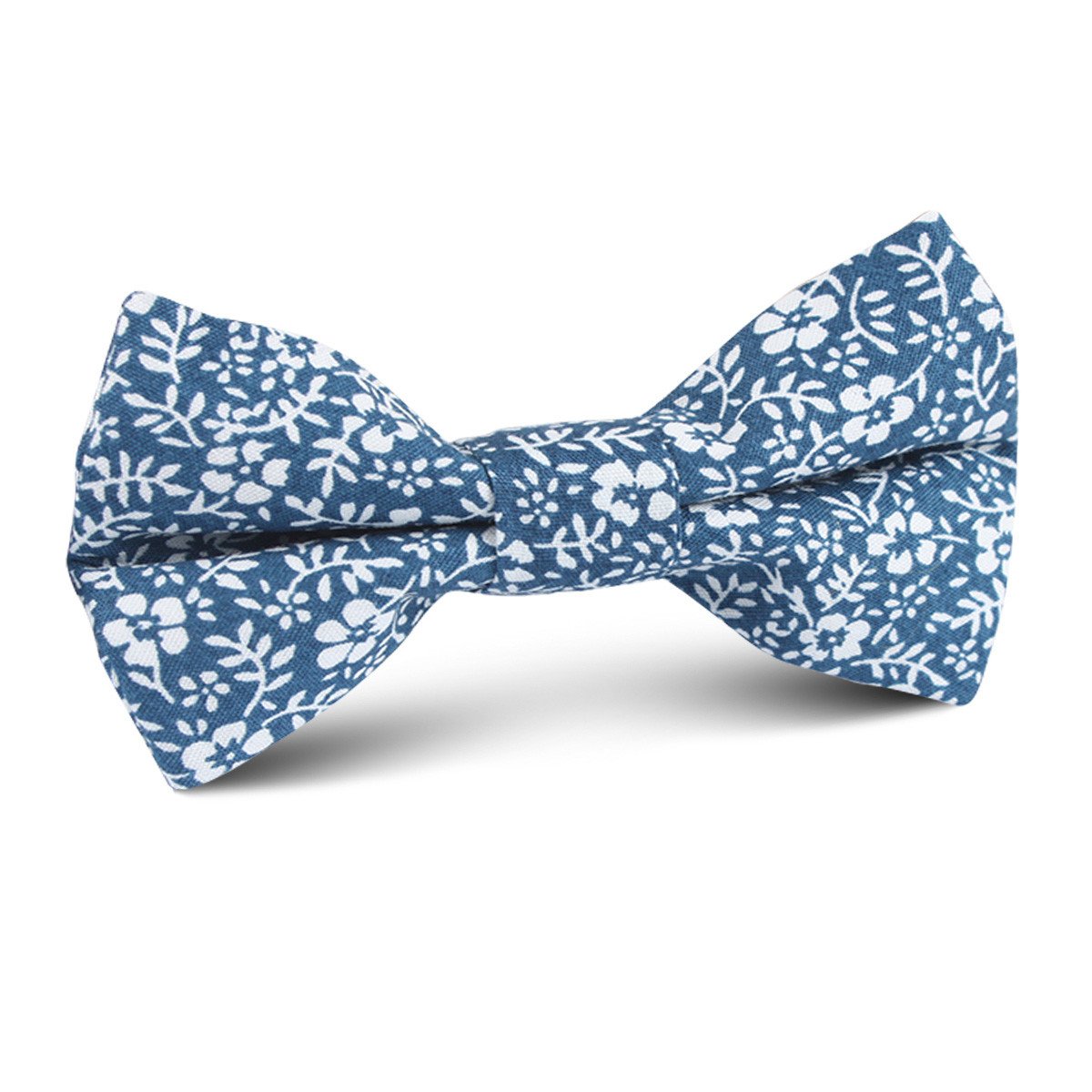 Blue orchid floral bow tie for boy&#39;s, front view