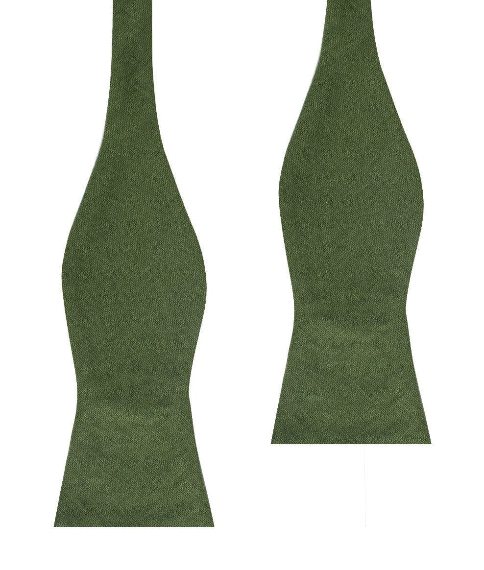 Nature&#39;s Harmony - Hunter green linen bow tie - self-tie
