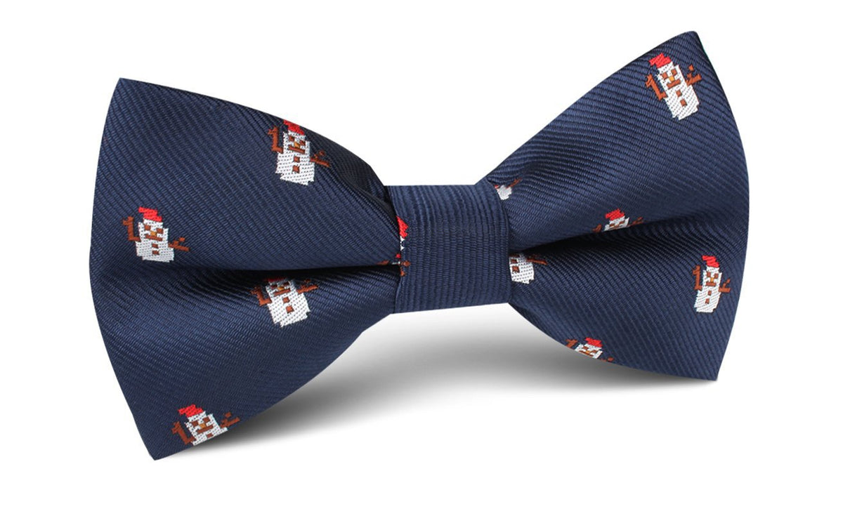 snow man pre-tied bow tie
