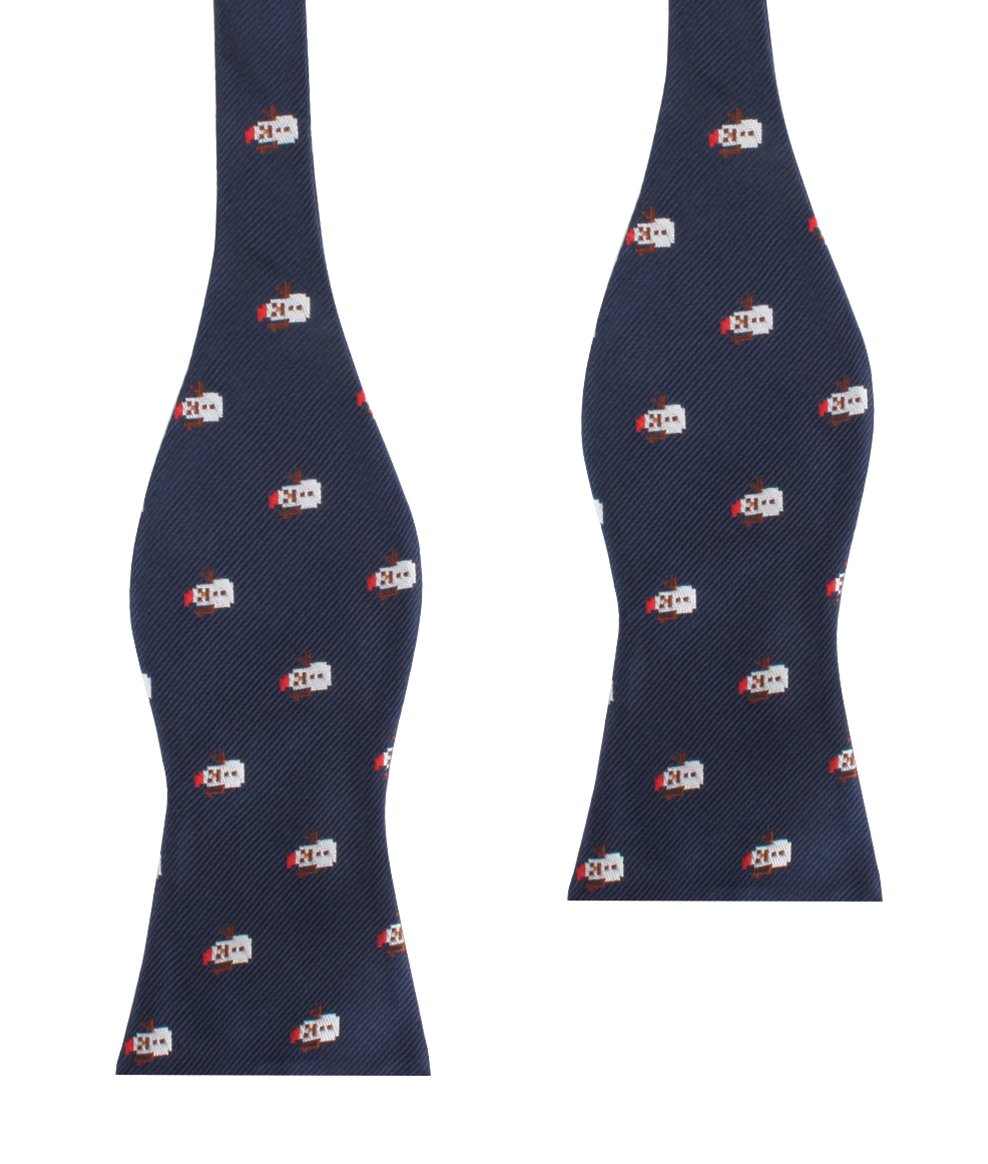 snow man self-tie bow tie untied view
